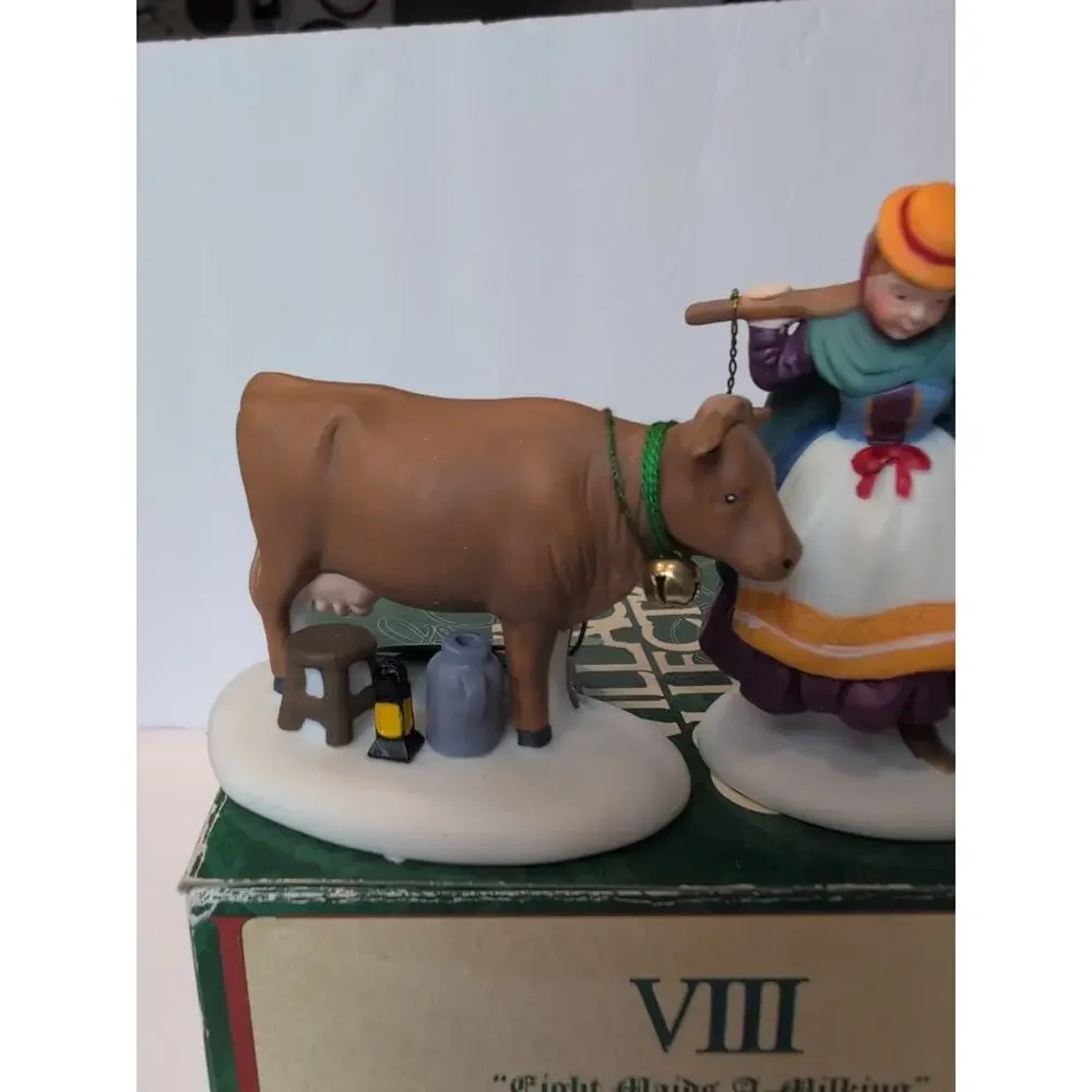 Dept 56 Eight Maids A Milking Twelve Days of Dickens‎ Village Porcelain